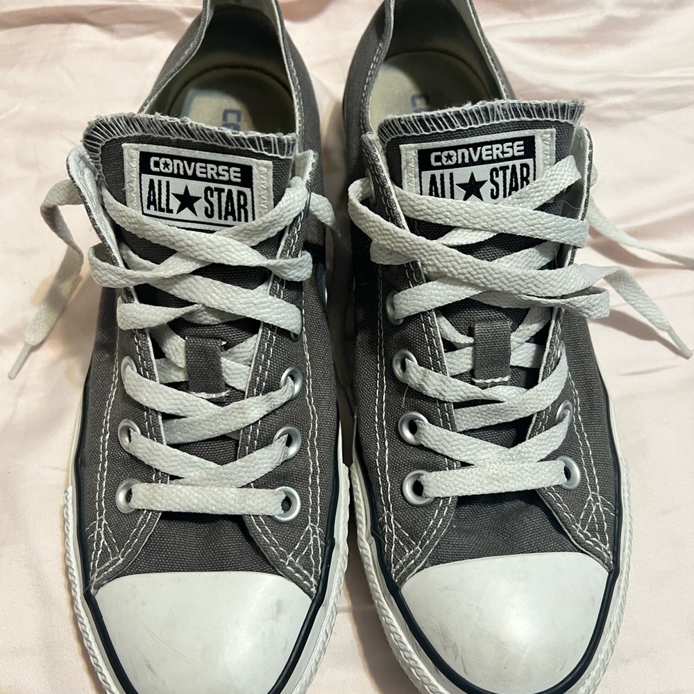 Converse All Star Low Top Sneakers - Gray & White